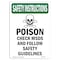 Signmission OSHA INSTRUCTIONS Sign, Poison Check Msds W/ Symbol, 24in X 18in Decal, 18" W, 24" H, Portrait OS-SI-D-1824-V-11477 - alternate 1